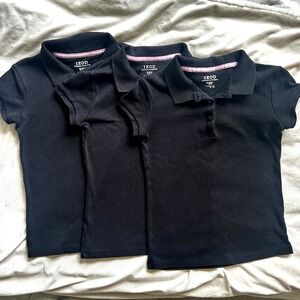 Lot‎ of 3 Girls Black IZOD Short Sleeve Polo School Uniform Shirts - Size M 8/10